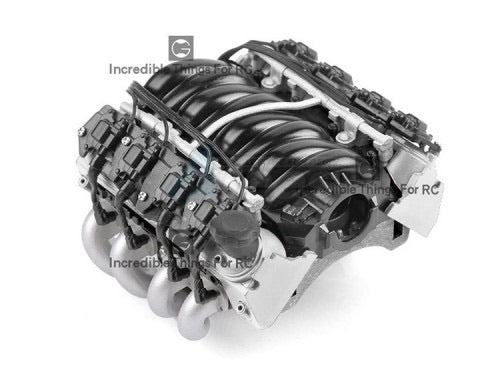 LS7 Simulated V8 Engine/ Motor Heat Sink Cooling Fan For Crawler 36mm Motor Silver