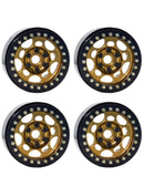 4PCS 1.9" Beadlock Wheel Rims for 1/10 RC Crawler Traxxas TRX-4 Axial SCX10 CC01 RC4WD Wheel Hub(Bronze+Black)