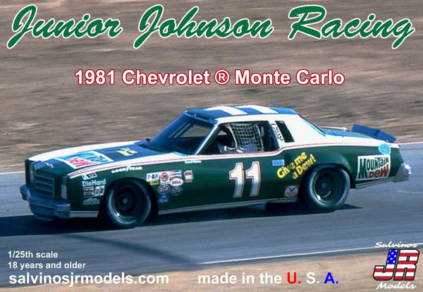 Salvinos JR Models 1/25 Junior Johnson Racing 1981 Chevrolet Monte Carlo Driven by Darrell Waltrip Model Kit