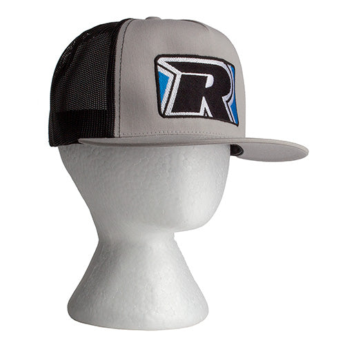 Reedy Trucker Hat, Flat Bill - Silver/Black