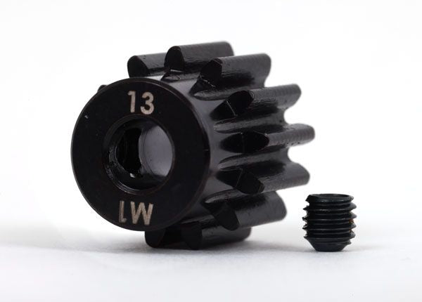 Traxxas Gear, 13-T pinion (1.0 metric pitch) (fits 5mm shaft)/ set screw Machined, Hardened Stee