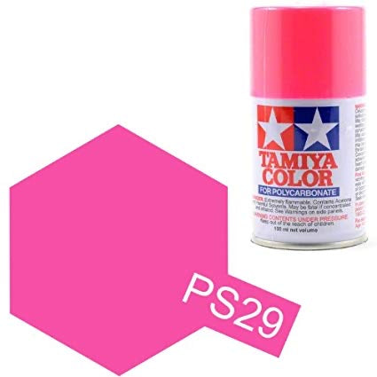 Tamiya PS-29 Florescent Pink spray paint.