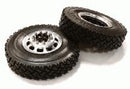 Machined Alloy T5 Front Wheel & XC Tire Set for Tamiya 1/14 Scale Tractor Trucks C26571BLACK