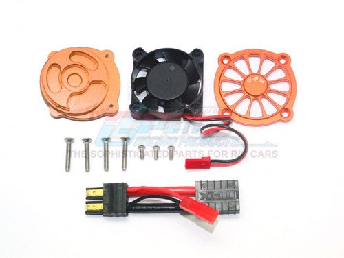 Traxxas udr Aluminium Motor Heatsink With Cooling Fan - 11Pcs Set Orange