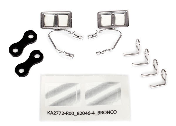 Traxxas Bronco Mirrors, side, chrome (left & right)