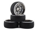 Firebrand RC Darkmatter D29 Pre-Mounted 2-Piece Drift Tires (4) (Smoke Chrome) w/D2 Tires, 12mm Hex & 9mm Offset