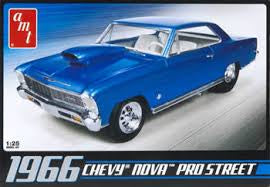 AMT 1966 Chevy Nova Pro Street Molded in Blue 1/25 Model Kit (Level 2)