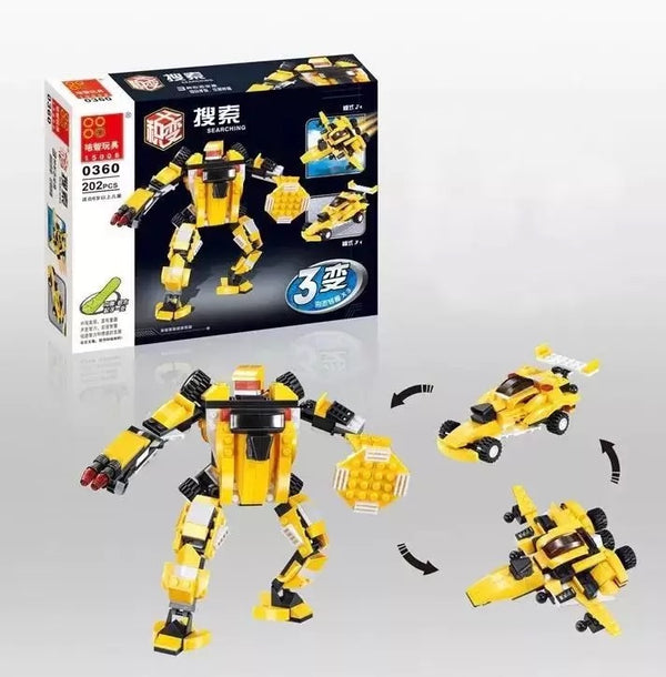 360 yellow 3 in 1 robot toy Change union