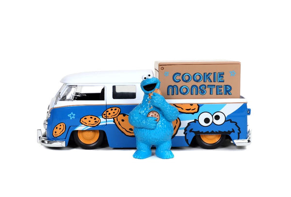 Jada 1/24 "Hollywood Rides" 1963 VW Bus & Cookie Monster w/ Sound