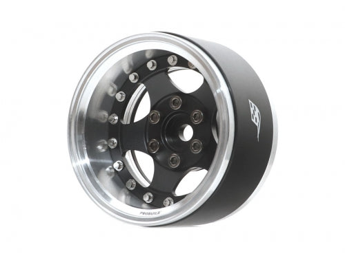 ProBuild™ 1.9" SV5 Adjustable Offset Aluminum Beadlock Wheels (2) Raw Silver/Matte Black