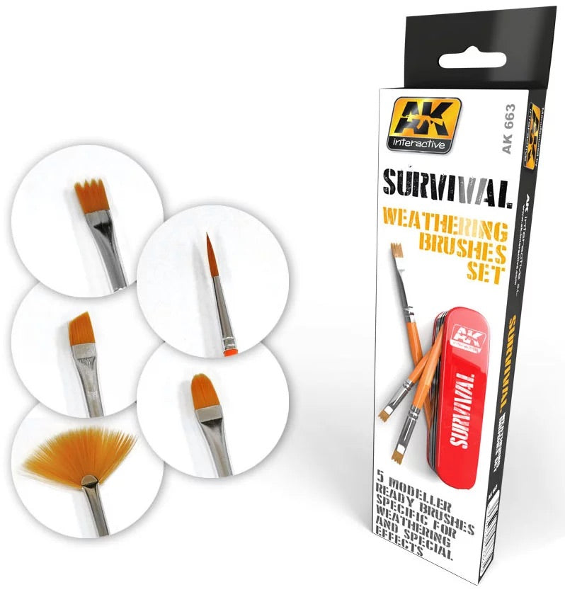 AK Interactive Survival Weathering Brush Set AK663
