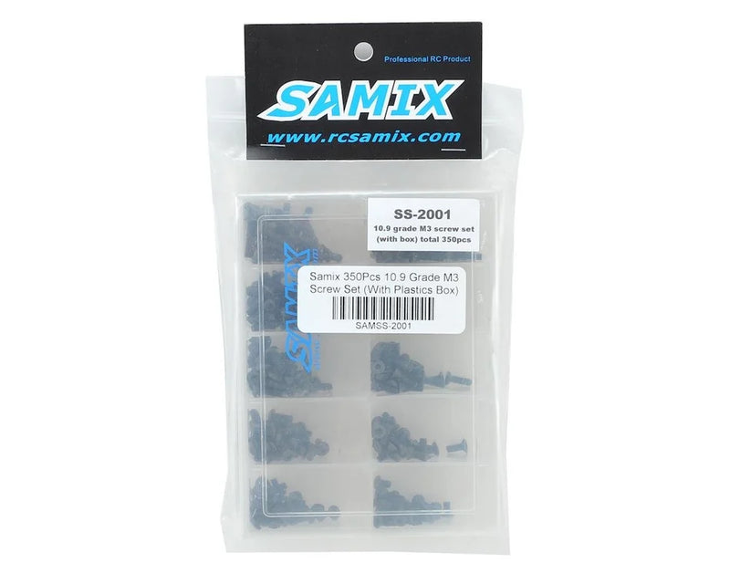 Samix Stainless Steel M3 Screw Set w/Storage Box (350) (Flat Head/Button Head)