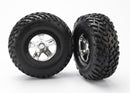 Traxxas 2.2/3.0 Tire w/SCT Rear Wheel (2) (Satin Chrome)