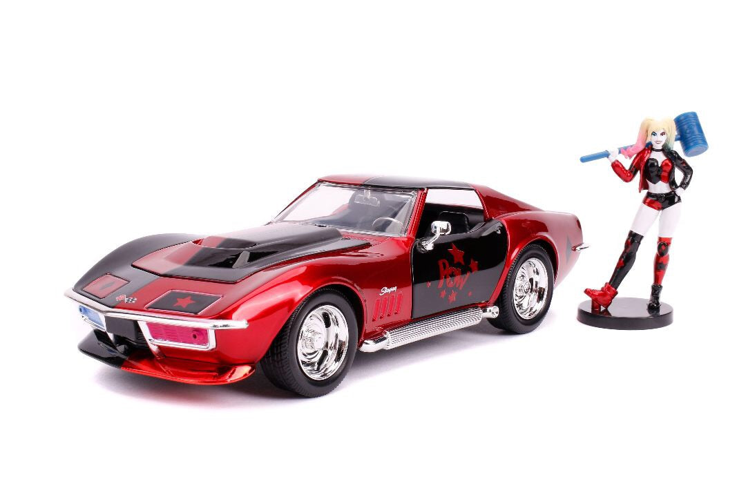 Jada 1/24 "Hollywood Rides" 1969 Corvette Stingray Harley Quinn