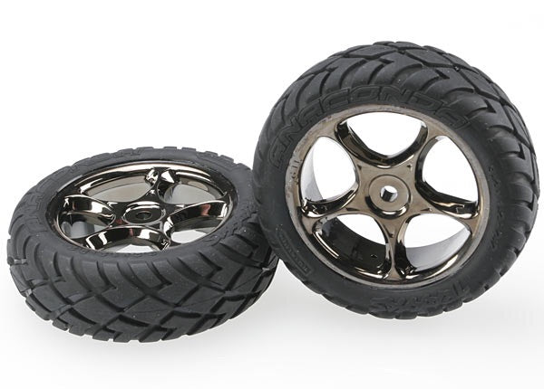 Traxxas bandit front Tires & wheels Tracer 2.2' Black Chrome