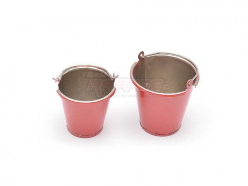 Iron Bucket Small & Large 1 Pair Red
