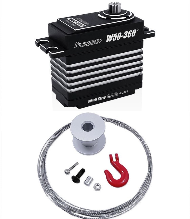 Power HD Winch Servo - HV Coreless - 50.0KG 0.9sec/360 degrees