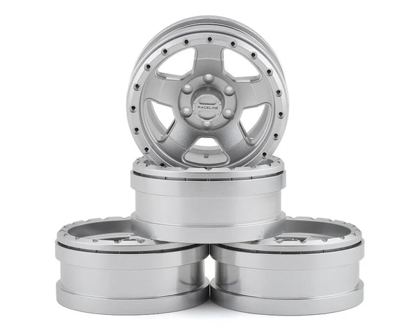 Pit Bull Tires Raceline Combat 1.9 Aluminum Beadlock Wheels (Silver) (4) w/12mm Hex