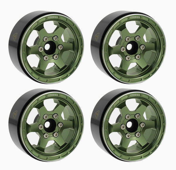 TREAL 1.9 Beadlock Wheels 1.9 inch Wheels (4P) CNC Machined for 1:10 RC Crawlers Axial SCX10 III TRX4 Redcat Gen8 -Type H