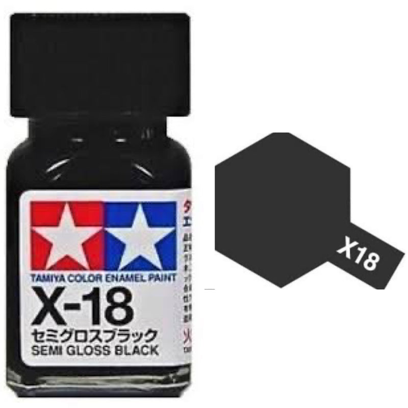 Semi Gloss Black Tamiya Enamel Paint X-18 X18 EX-18 EX18