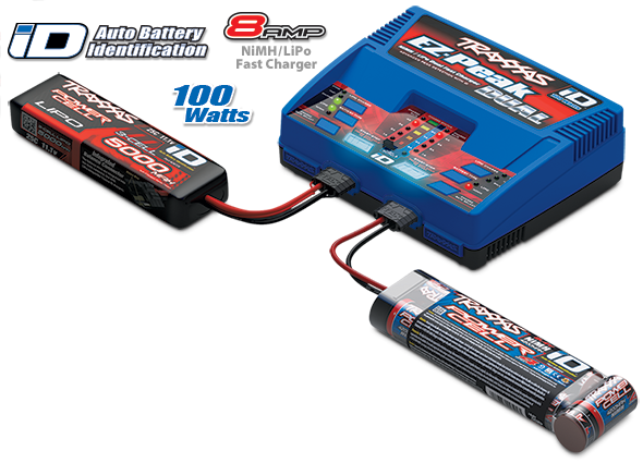 Traxxas Charger, EZ-Peak Dual, 100W, NiMH/LiPo with iD Auto Battery Identification