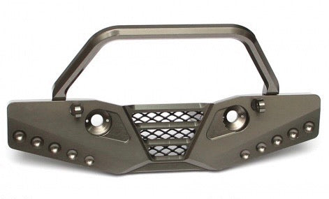 Boom Racing CNC Machined Aluminum Front Bumper - 1 Pc Gun Metal