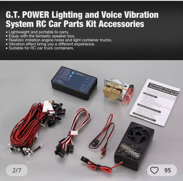 G.T. POWER RC Truck Container Truck Lighting And Voice Vibration System Entry-Level For 1/14 RC Truck RC Car