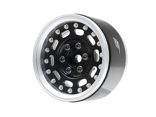 ProBuild™ set of 2, 1.9" MAG-10 Adjustable Offset Aluminum Beadlock Wheels (2) Flat Silver/Black