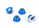 Traxxas 4mm Aluminum Flanged Serrated Nuts x4 Part 1747