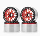 RCLIONS 2.2inch Beadlock Wheels Rims 35mm for 1/10th Scale RC Crawler Model Car Wraith 90018 -Pack of 4 (Red)