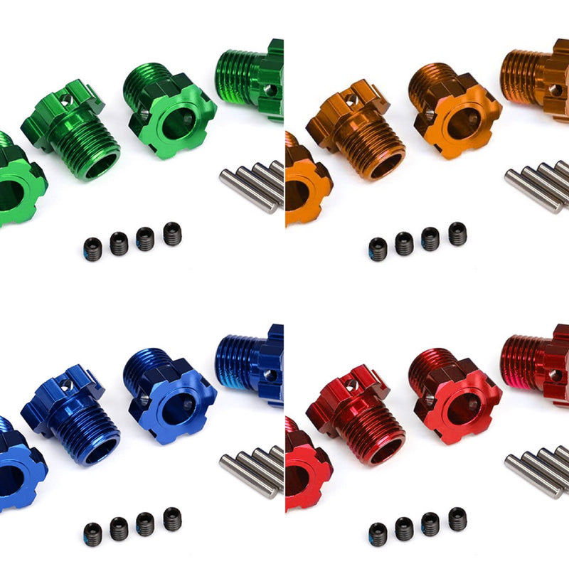 Traxxas Wheel hubs, splined, 17mm (anodized) (4)/ 4x5 GS (4), 3x14mm pin (4)