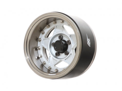ProBuild™ 1.9" RTS Adjustable Offset Aluminum Beadlock Wheels (2) Gun Metal/Matte Silver