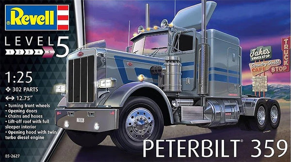 Revell-Monogram Model Cars 1/25 Peterbilt 359 Tractor Cab w/Detailed Sleeper Kit