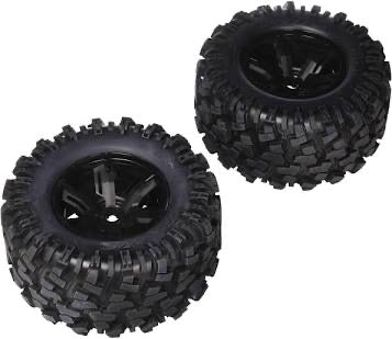 Traxxas X-Maxx black wheels, Maxx AT tires, glued (2)
