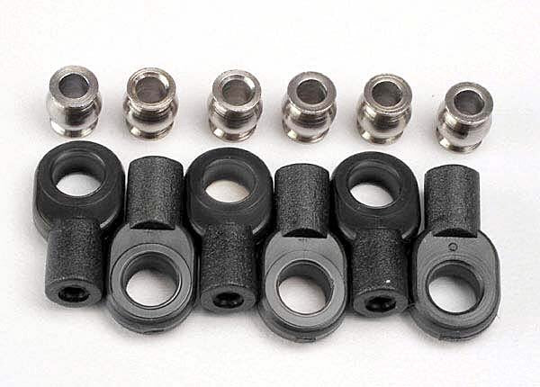 Traxxas Short Rod Ends With Hollow Balls (6) 3mm threaded hole