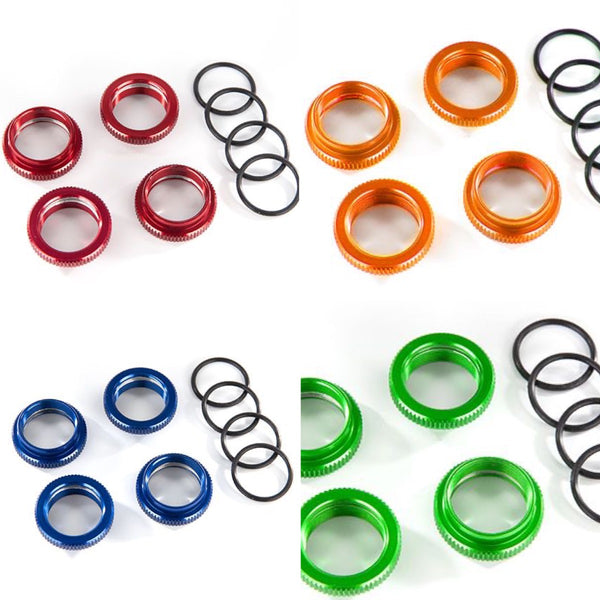 Traxxas Spring retainer (adjuster), anodized aluminum, GT-Maxx shocks (4) (assembled with o-ring)