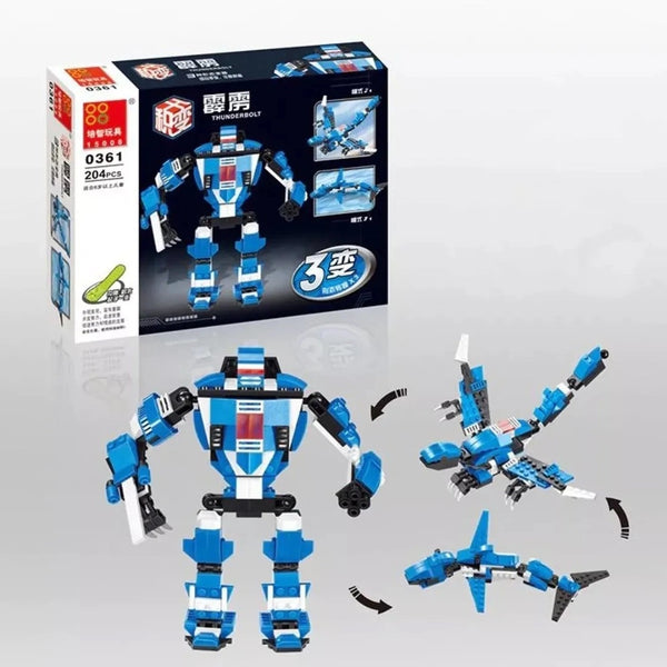 361 Blue 3 in 1 robot toy set change union