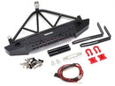 Steel Tough Rear Bumper W/ Shackles Led Light & Spare Tire Mount Black