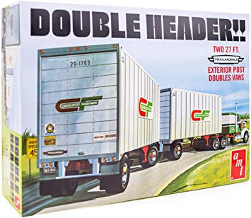 AMT "Double Header" Tandem Van Trailers 1/25 Model Kit