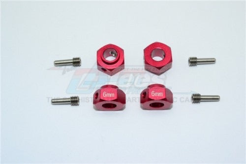 Traxxas   TRX-4 Parts & Upgrades  Aluminum Wheel Hex Adapters 6MM Thick - 8Pc Per Set Red