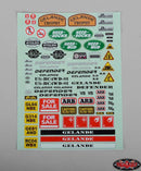 RC4WD Gelande 2 Decal Sheet for Land Rover Defender D90 Hard Plastic Body Kit