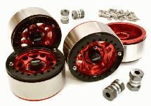 1.9 Size Machined High Mass Wheel (4) w/14mm Offset Hubs for 1/10 Scale Crawler C27030RED