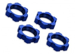 Traxxas Wheel nuts, splined, 17mm, serrated (blue-anodized) (4) 7785