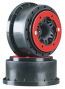 Pro-Line Split Six Red/Blk Bead-Loc Whls (2) Slash 2wd Front