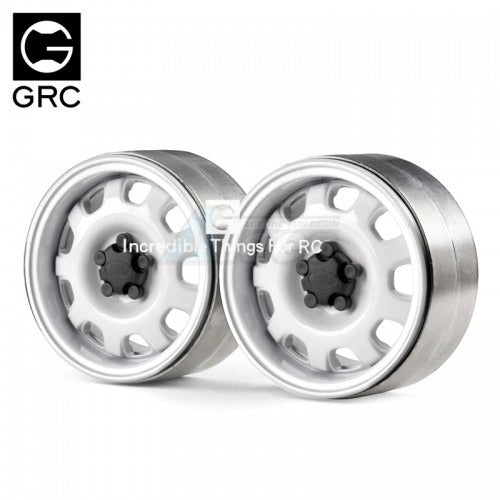 GRC 1.9 Metal Beadlock Wheel G10 (2) White