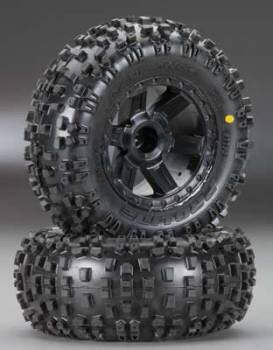 Pro-Line Badlands 2.8" (Traxxas Style Bead) All Terrain Tires Mounted on Desperado Black Wheels (2)