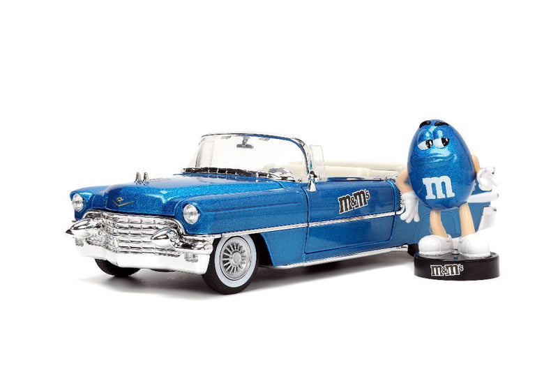 Jada 1/24 "Hollywood Rides" 1956 Cadillac with BLUE M&M’s