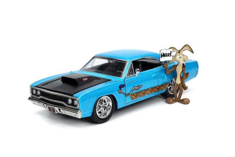 Jada 1/24 "Hollywood Rides" Looney Tunes - 1970 Plymouth Road Runner w/ Wile E Coyote