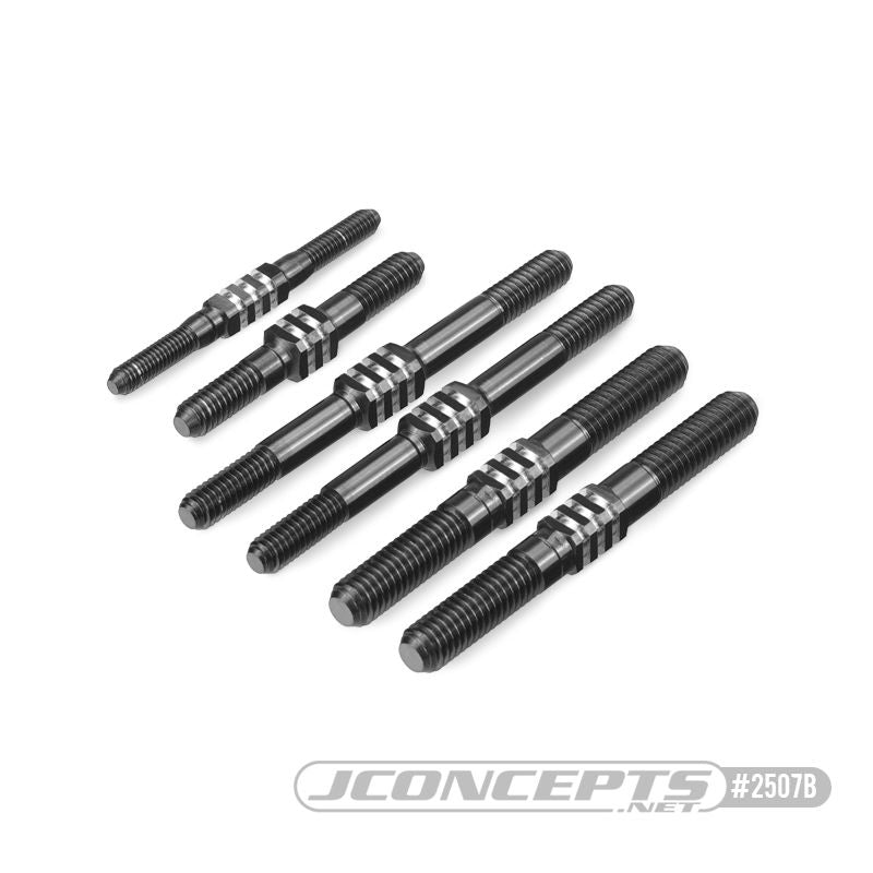 JConcepts RC8B3.2 | RC8B3.2e Fin Titanium Turnbuckle Set - Black, 5pc.