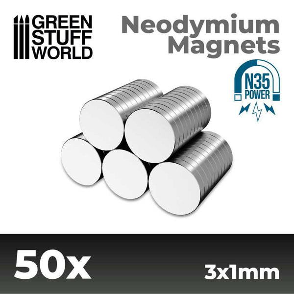 Neodymium Magnets 3x1mm - 50 units (N35)